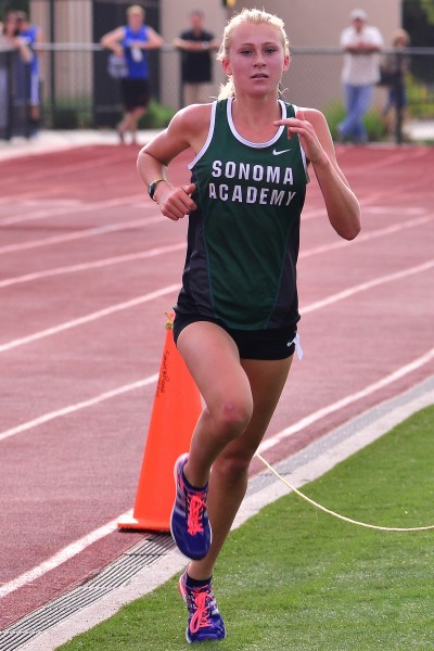 Rylee Bowen, freshman, Sonoma Academy Champion at State division V, NCS, CMC, RC Invit., Viking F/S, Farmers, 2 tri meets. National USATF Jr. Olympic 15-16 year old Division 