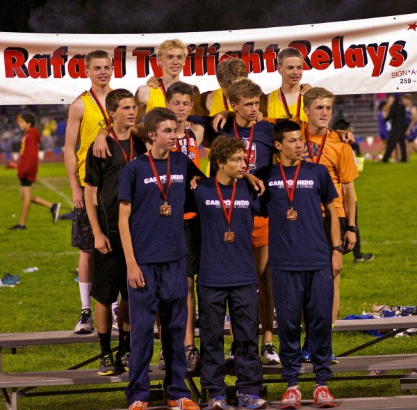 Santa Rosa Boys 2nd place Boys team on the Medal Stand.